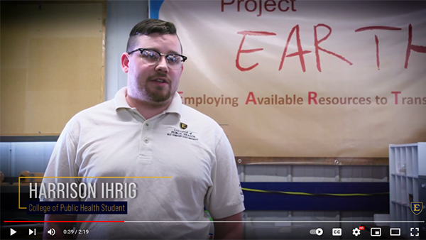 A screenshot of a video highlighting the ETSU-Eastman Valleybrook campus and Project EARTH.