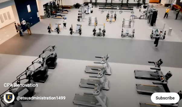 View from above of the weights and cardio area in the CPA