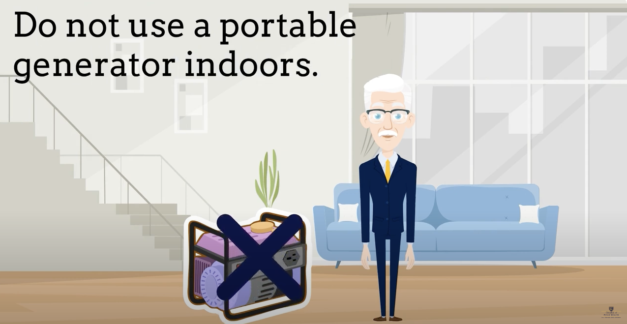 A screenshot of a video about ways to stay safe in the aftermath of a hurricane