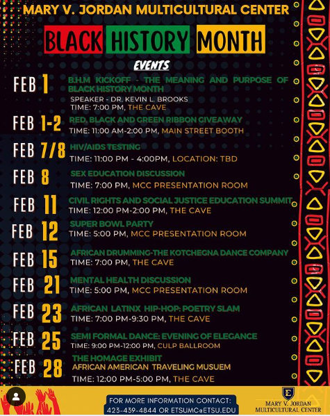 Multicultural Center has scheduled a variety of Black History Month events through February