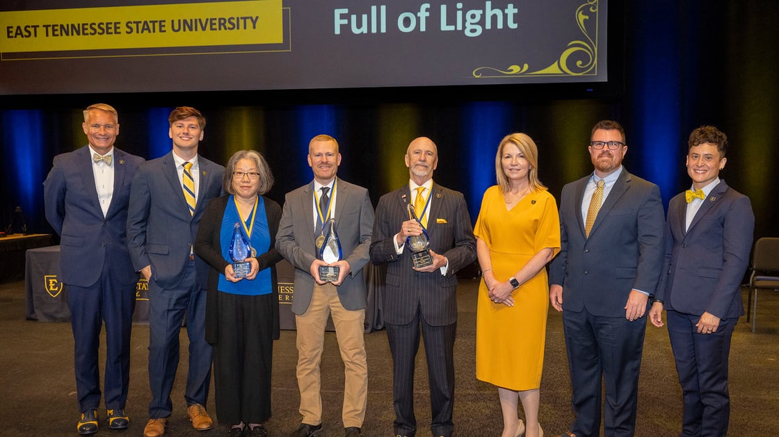 A photo of this year's distinguished faculty award winners. 