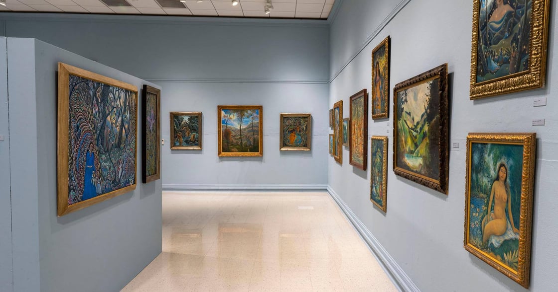 Several paintings by Paul Lancaster are on exhibit at ETSU's Reece Museum. Lancaster's work features lush and exotic scenes of individuals reveling in nature's wonders. 