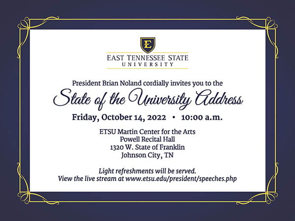 Graphic: State of the University Address invitation